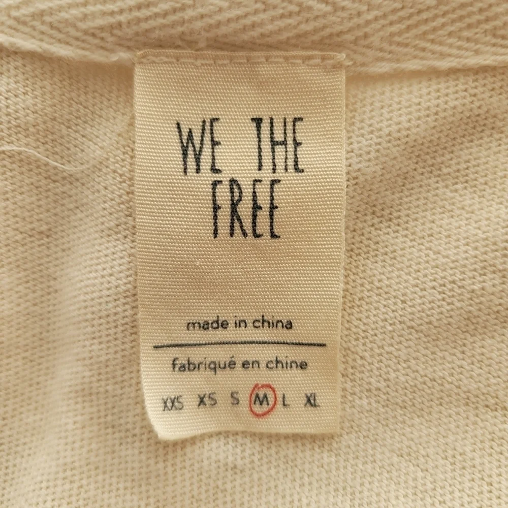 FREE PEOPLE // long sleeve plunge snap button flap pocket woven knit henley